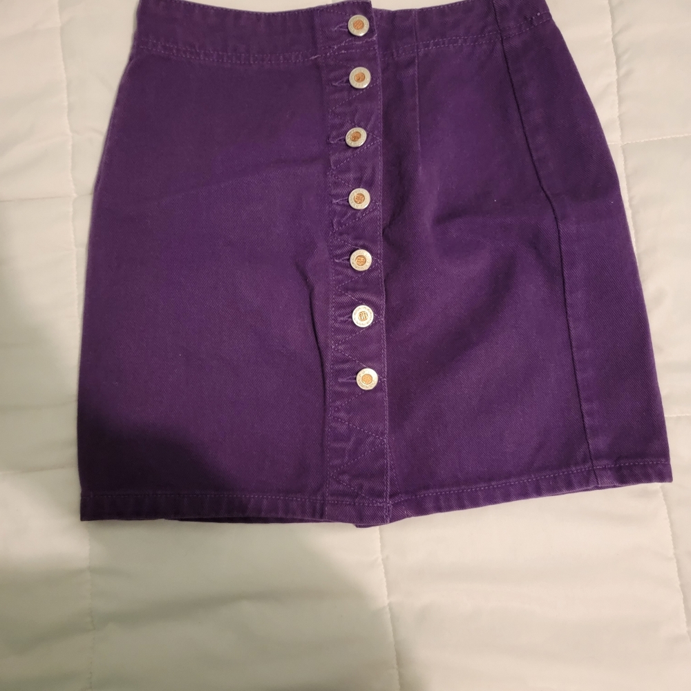 Purple button up skirt